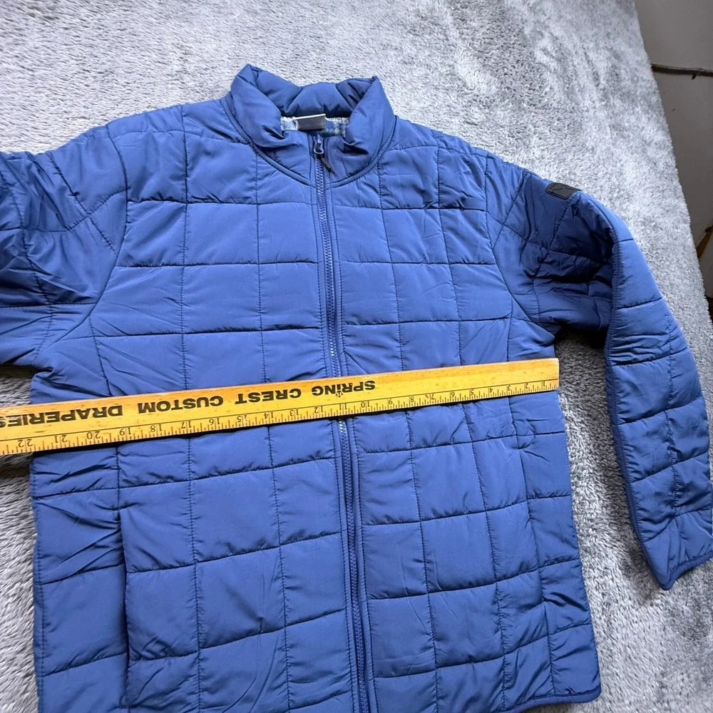 Voyager Quilt Lined Puffer Jacket Mens M Blue Full Zip Gorpcore Outdoor